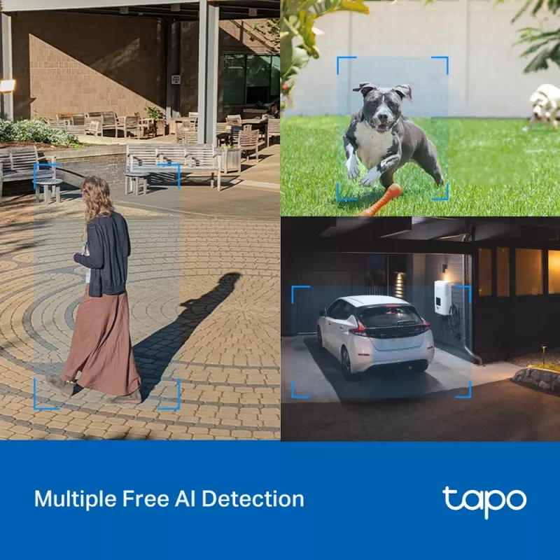 TP-Link Tapo telecamera di sicurezza Wi-Fi outdoor Pan/Tilt, telecamera di sicurezza IP, interno ed esterno, wireless, CE, FCC, RoHS, RCM, soffitto, nero, bianco