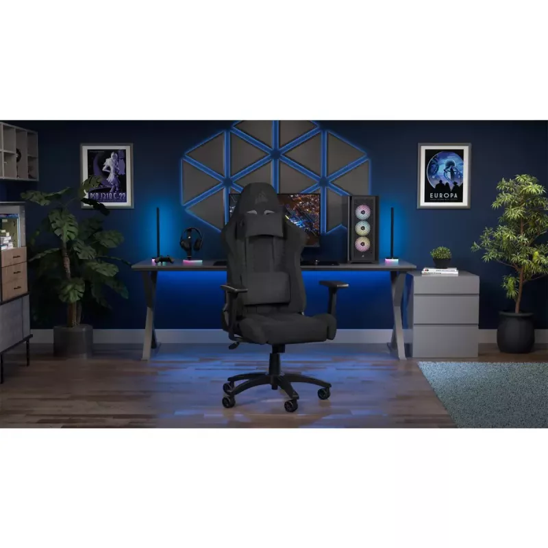 Corsair TC100 RELAXED seduta imbottita nero schienale 59,5x81 cm