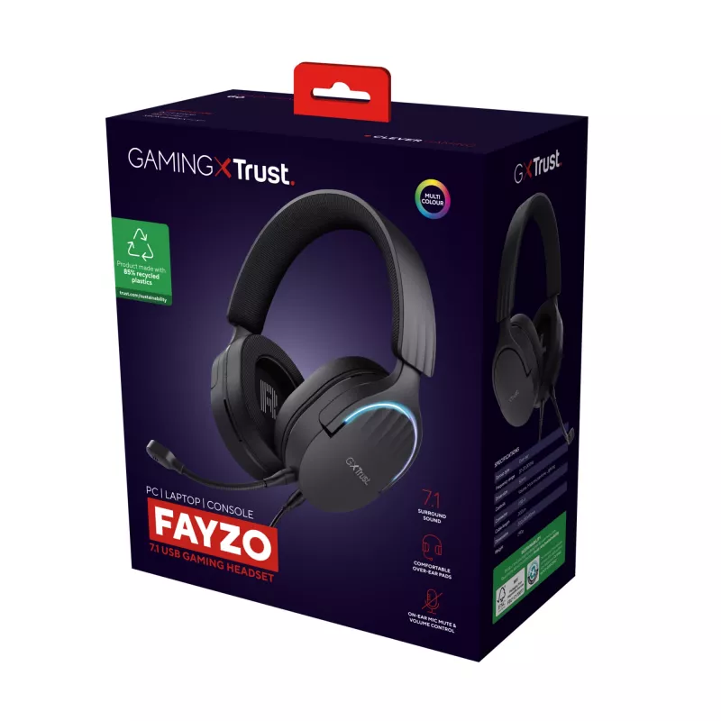 Trust GXT 490 FAYZO headset gaming over-ear 7.1 USB