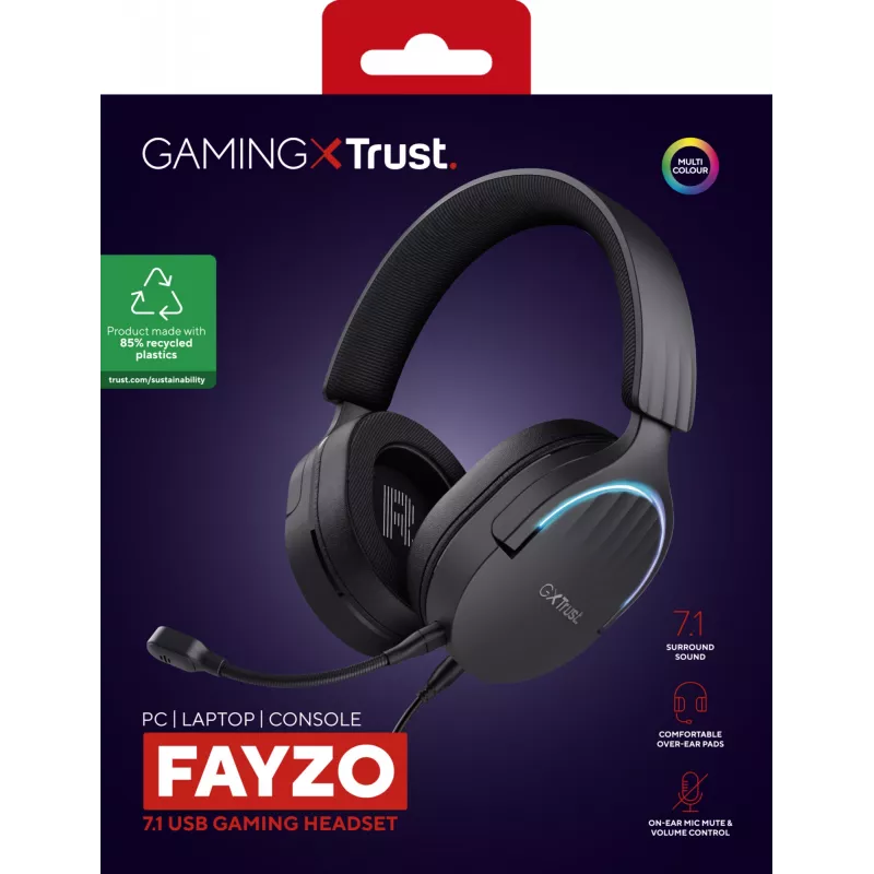 Trust GXT 490 FAYZO headset gaming over-ear 7.1 USB