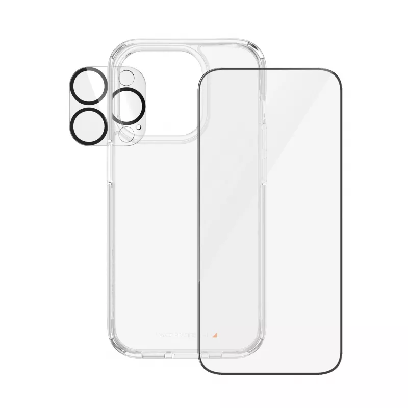 PanzerGlass confezione 3-in-1 iPhone 15 Pro vetro temperato trasparente