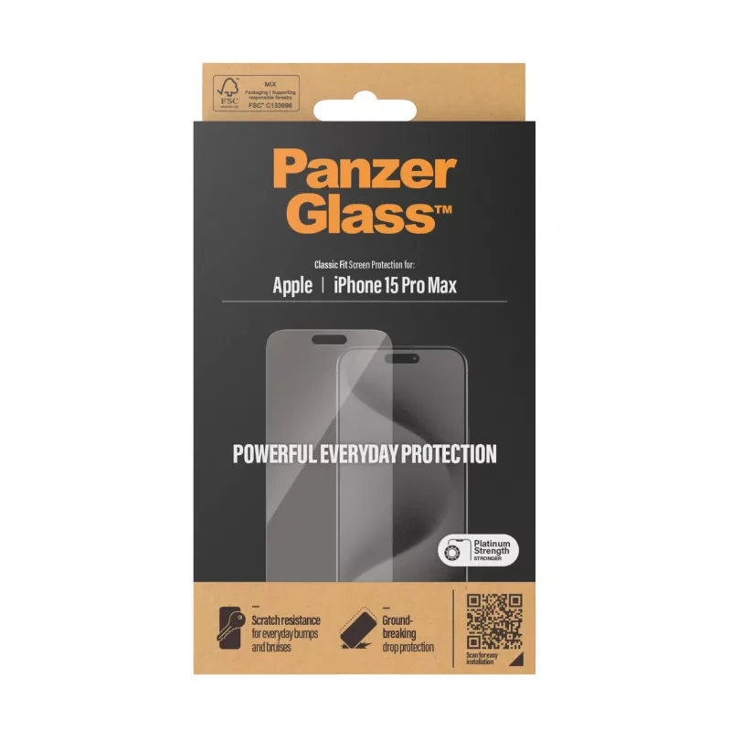 PanzerGlass ® pellicola protettiva per display iPhone 15 Pro Max | Classic Fit