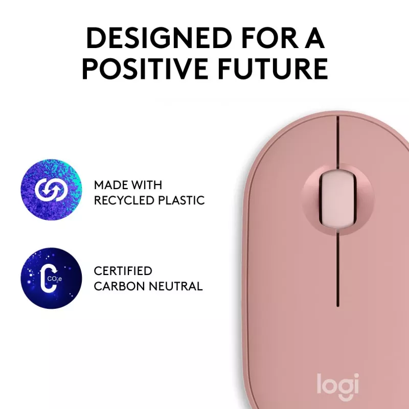 LOGITECH Pebble 2 M350s Mouse ottico wireless rosa