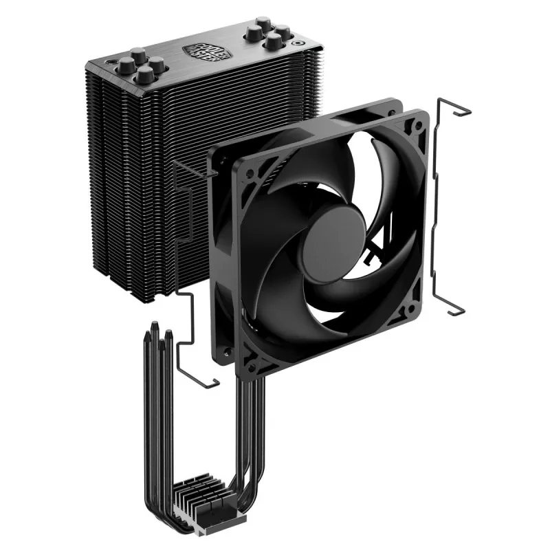 Cooler Master Hyper 212 Black RR-S4KK-25SN-R1 dissipatore ad aria per CPU, ventola da 120 mm, 4 heat pipe, AM4/AM5/LGA1700, nero