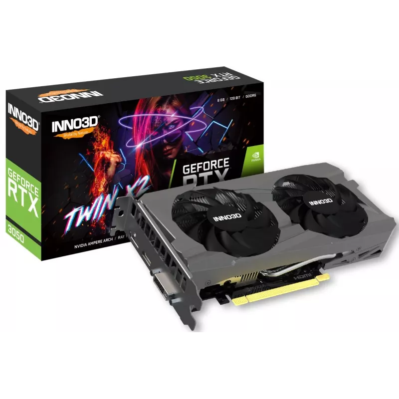 INNO3D Scheda grafica NVIDIA GeForce RTX 3050 Twin X2 GDDR6 8GB PCIe