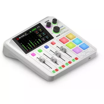 Interfaccia audio Rode RodeCaster Duo bianco – console per podcasting USB a 2 canali con mixer e preamplificatori