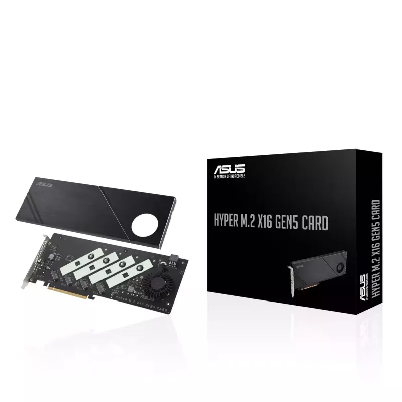 ASUS Hyper M.2 x16 Gen5 Card Adattatore PCIe 5.0 M.2 con raffreddamento attivo