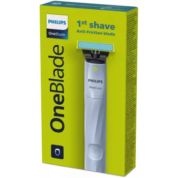 Rasoio a lamina Philips Norelco OneBlade QP1324/20 — rasoio a lamina blu senza fili, 30 min di autonomia, ricarica USB, lavabile, segue i contorni