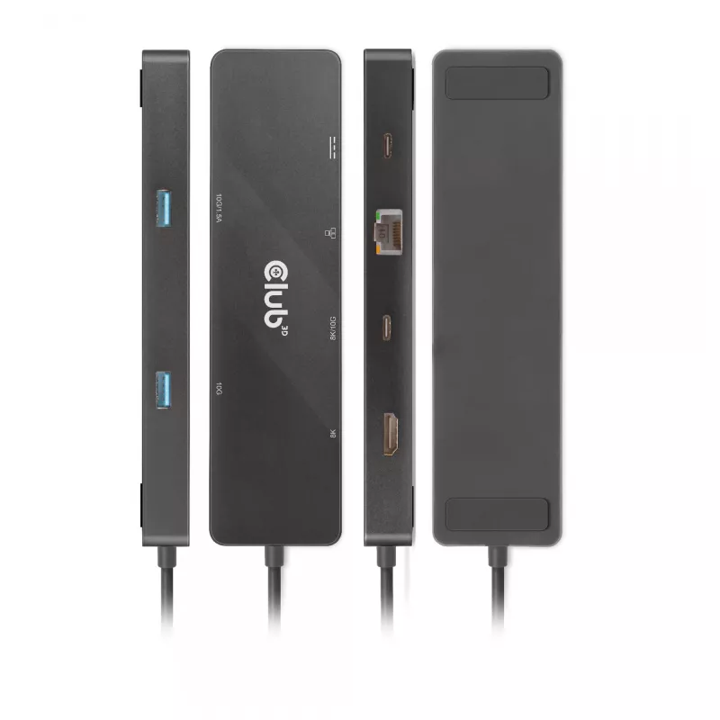 CLUB3D USB3.2 Gen2 Type-C, dock portatile 6-in-1 dual-display con video USB Type-C 4K60Hz