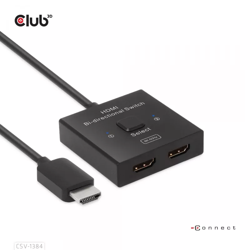 CLUB3D switch HDMI 2-in-1 bidirezionale 8K60Hz 4K120Hz CSV-1384