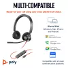 HP Poly Blackwire 3320 cuffie stereo USB-C certificate Microsoft Teams + adattatore USB-C/A