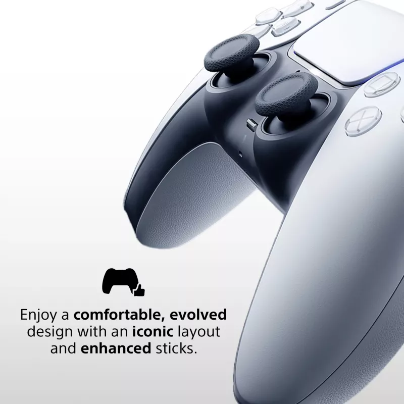 Gamepad Sony DualSense Wireless Controller V2 – PlayStation 5, Bluetooth/USB, USB-C, batteria ricaricabile integrata, bianco