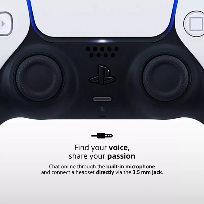 Gamepad Sony DualSense Wireless Controller V2 – PlayStation 5, Bluetooth/USB, USB-C, batteria ricaricabile integrata, bianco