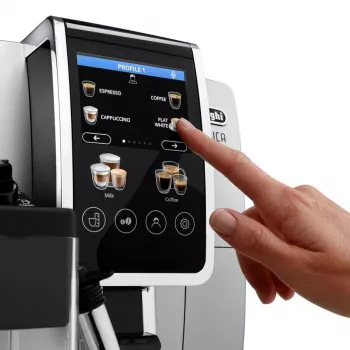 Macchina per espresso combinata DeLonghi Dinamica Plus ECAM380.85.SB — serbatoio acqua 1,8 L, contenitore chicchi 300 g, 15 bar