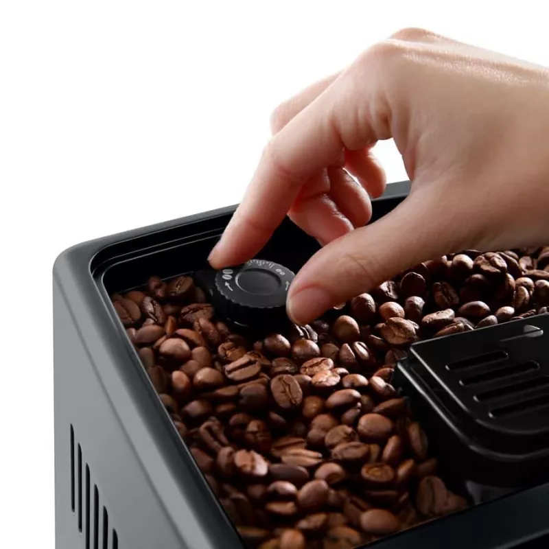 Macchina per espresso combinata DeLonghi Dinamica Plus ECAM380.85.SB — serbatoio acqua 1,8 L, contenitore chicchi 300 g, 15 bar