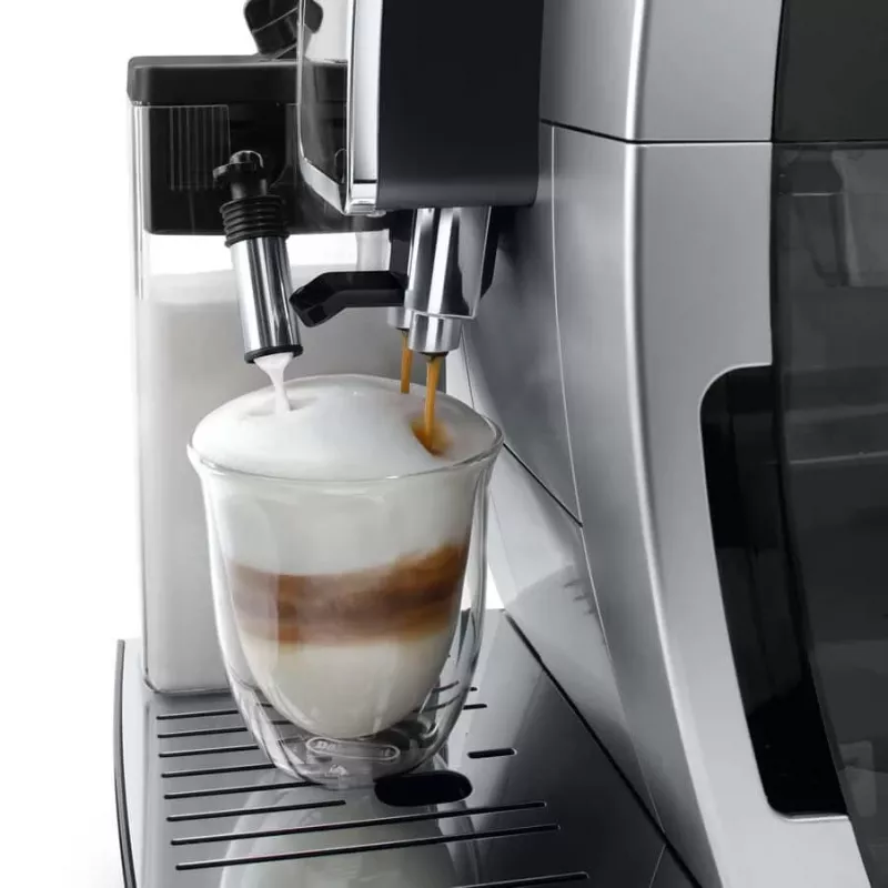 Macchina per espresso combinata DeLonghi Dinamica Plus ECAM380.85.SB — serbatoio acqua 1,8 L, contenitore chicchi 300 g, 15 bar