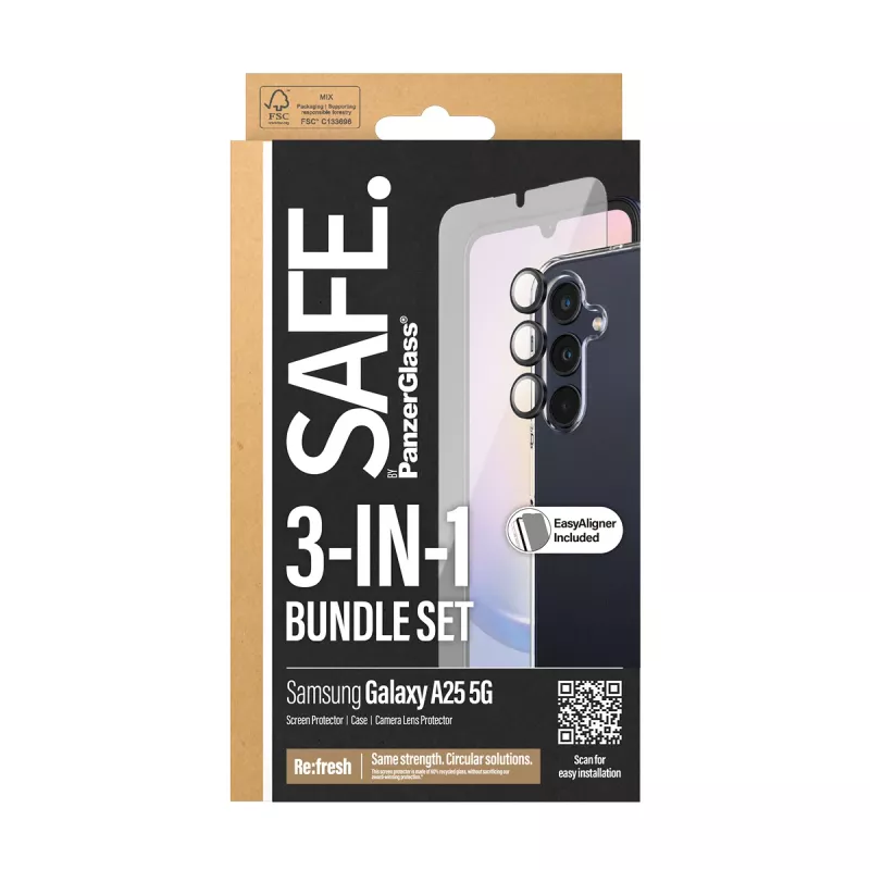 PanzerGlass SAFE. by ® bundle protezione 3-in-1 Samsung Galaxy A25 5G