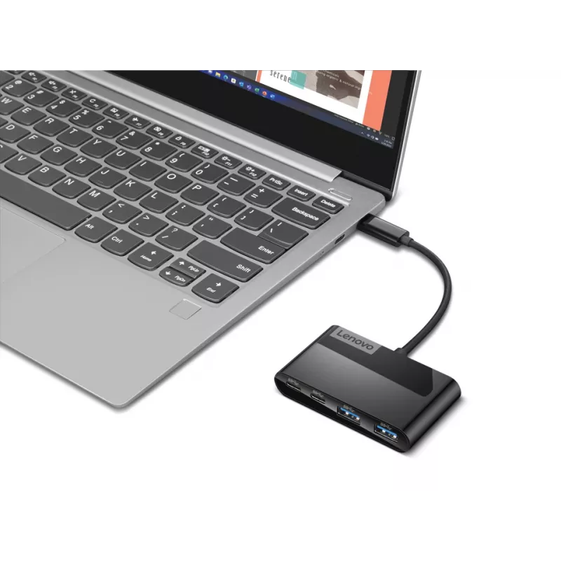 Lenovo Select GX91L84354 hub USB-C a 4 porte, USB 3.0, nero