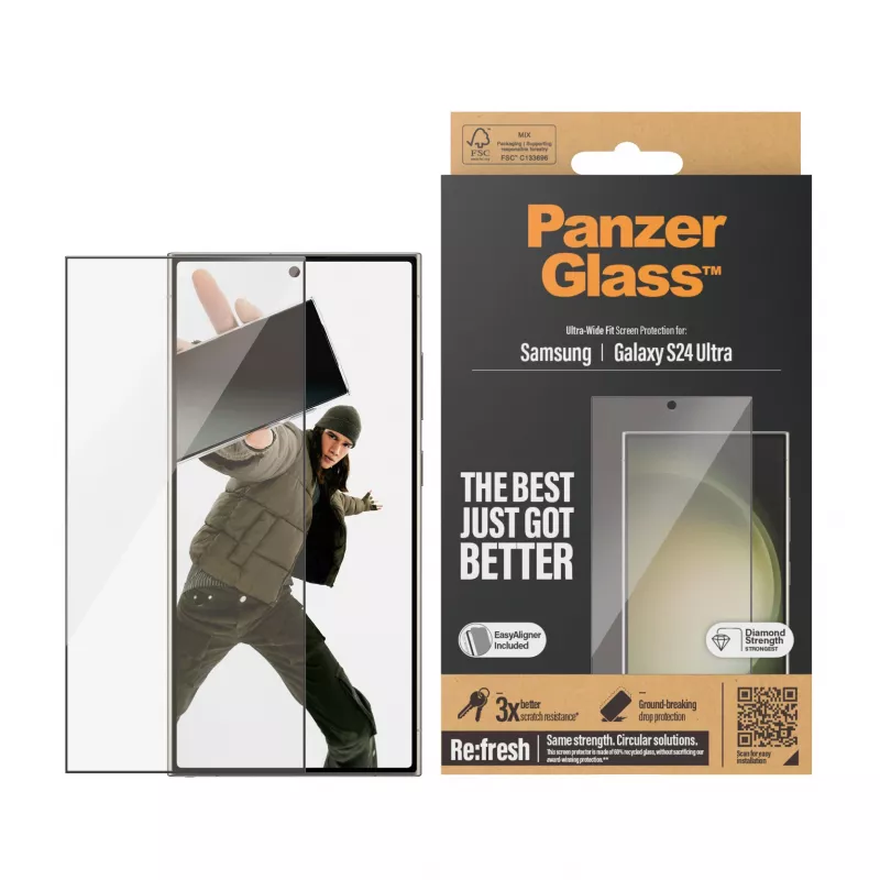 Pellicola protettiva per display PanzerGlass® Samsung Galaxy S24 Ultra | Ultra-Wide Fit con EasyAligner