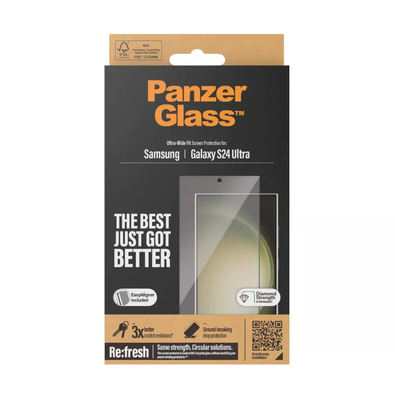 Pellicola protettiva per display PanzerGlass® Samsung Galaxy S24 Ultra | Ultra-Wide Fit con EasyAligner