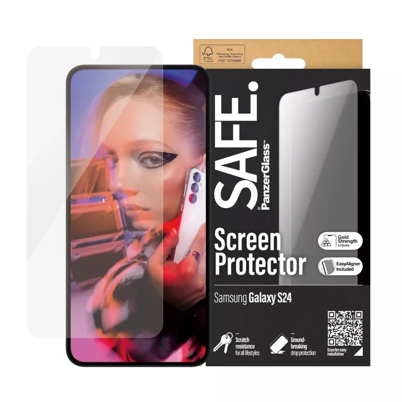 Pellicola protettiva per display PanzerGlass SAFE. by ® Samsung Galaxy S24 | Ultra-Wide Fit con EasyAligner