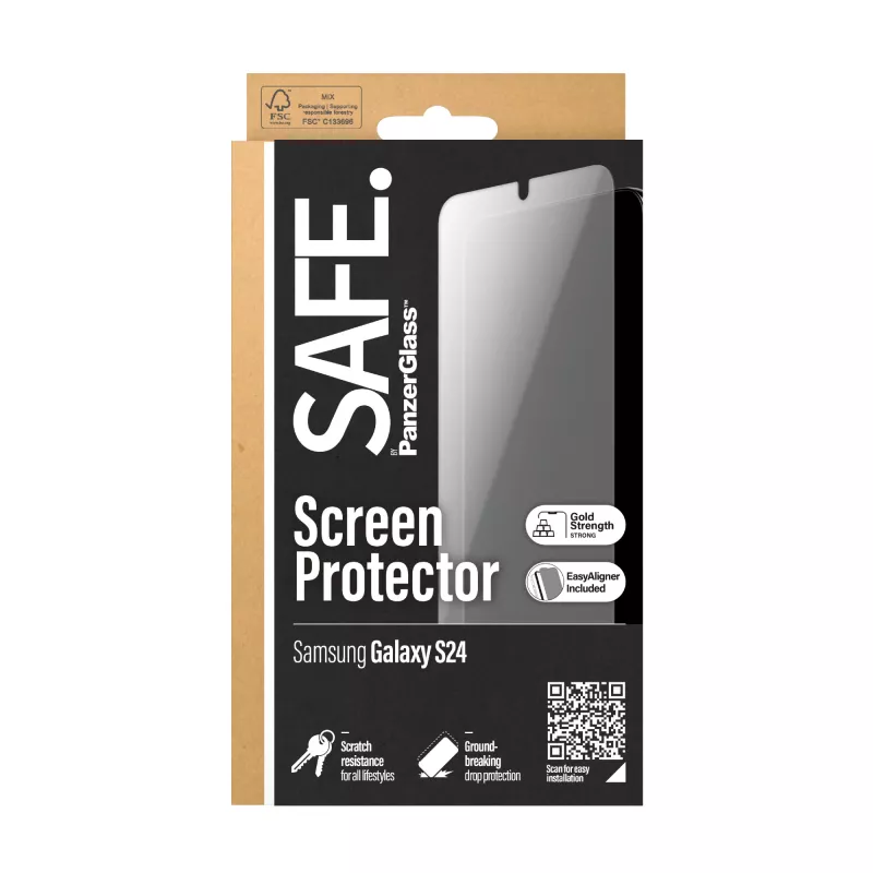Pellicola protettiva per display PanzerGlass SAFE. by ® Samsung Galaxy S24 | Ultra-Wide Fit con EasyAligner