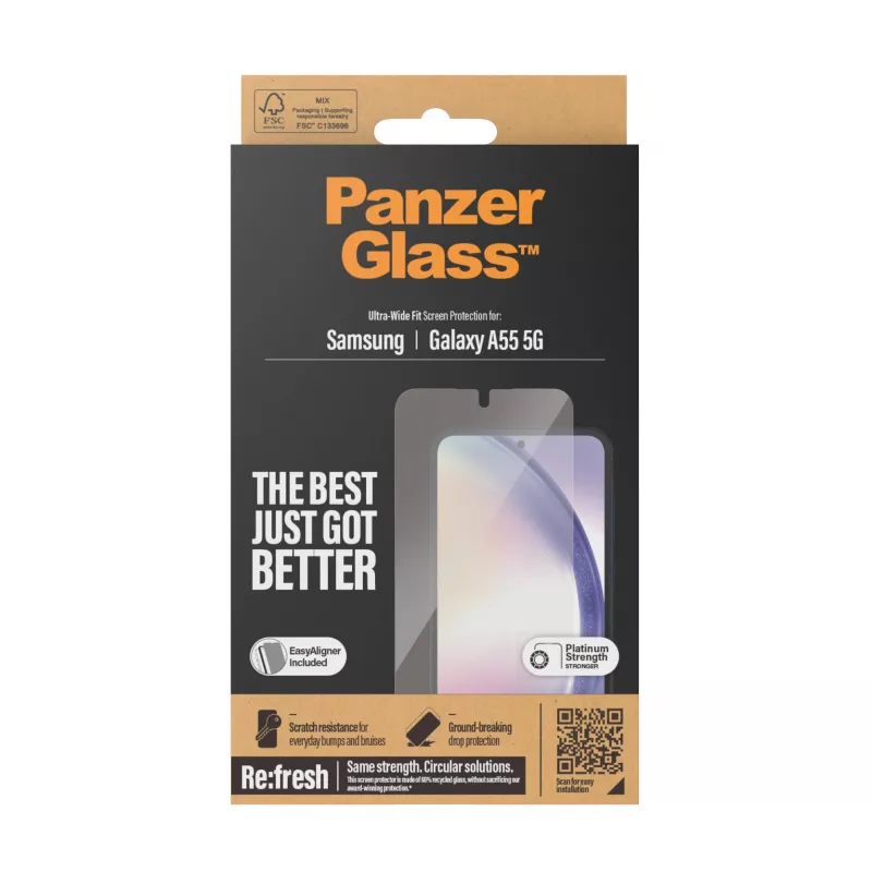 Pellicola protettiva per display PanzerGlass ® Samsung Galaxy A55 5G | Ultra-Wide Fit con EasyAligner