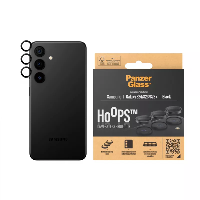 Protezione lenti fotocamera PanzerGlass ® Hoops® nero Samsung Galaxy S24 | S23 | S23+