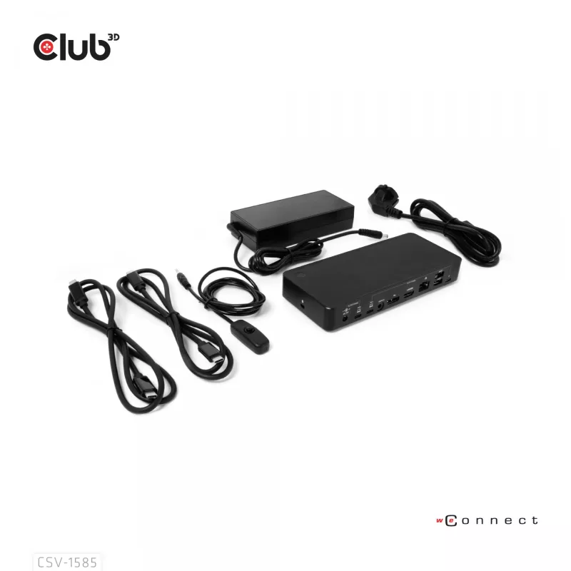 CLUB3D DisplayPort/HDMI switch KVM/dock 4K60Hz per ingressi USB Type-C