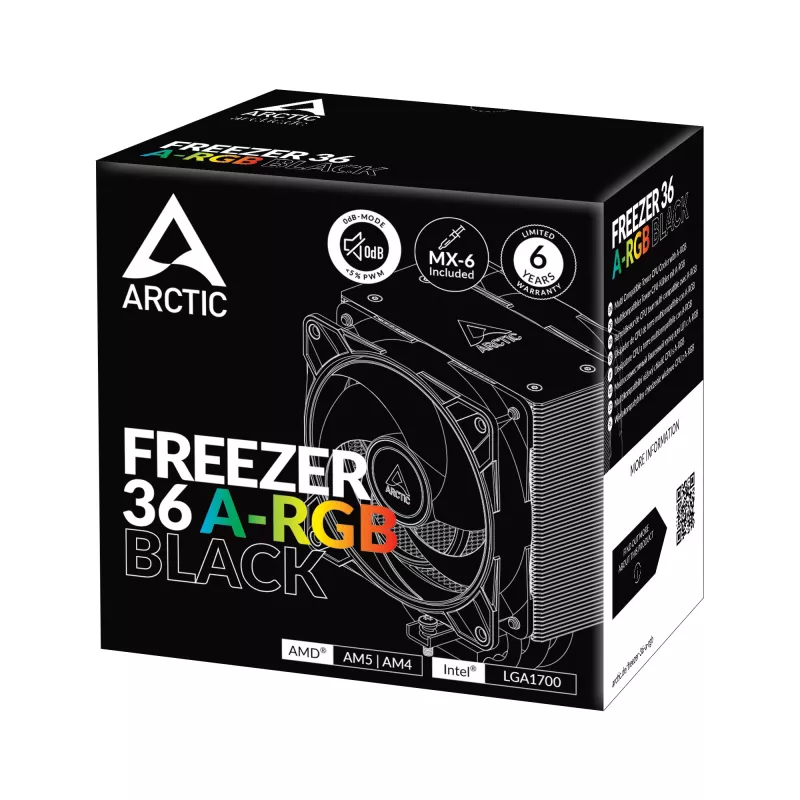 ARCTIC Freezer 36 A-RGB (nero) dissipatore CPU a torre multi-compatibile con A-RGB