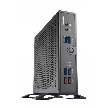 Shuttle XPC slim Barebone DS50U7, i7-1355U, 2x LAN (1x 2,5 Gbit, 1x 1 Gbit), 1x COM, 1x HDMI, 1x DP, 1x VGA, senza ventola, funzionamento continuo 24/7