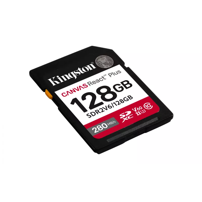 Kingston Technology 128 GB Canvas React Plus SDXC UHS-II 280R/100W U3 V60 per Full HD/4K