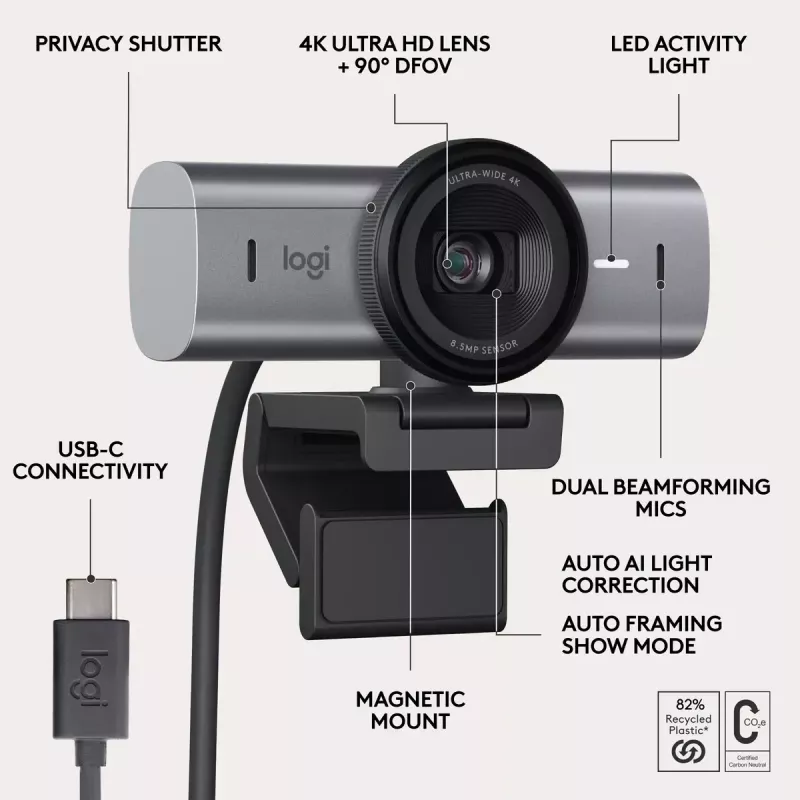 Webcam Logitech MX Brio 705 8,5 MP 4K Ultra HD USB 3.2