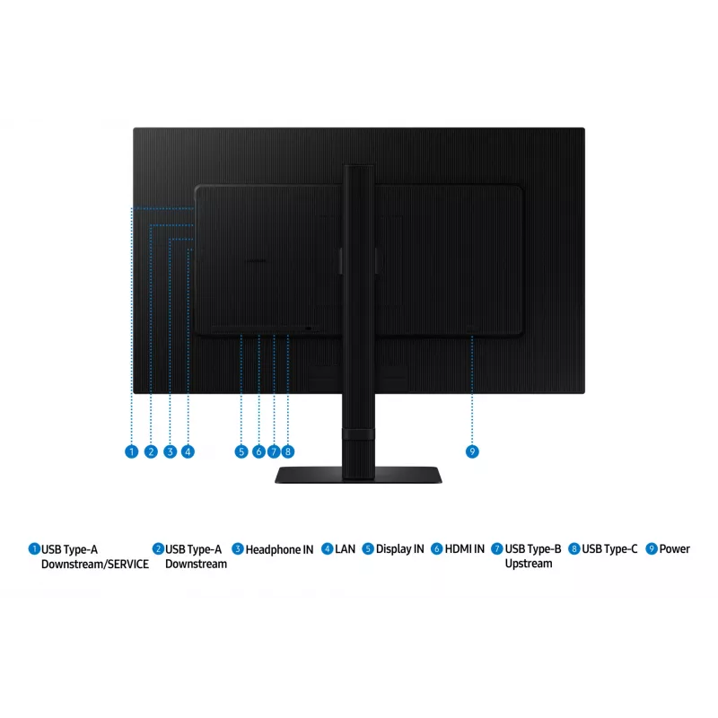 Samsung ViewFinity S8 S27D800UAU (LS27D800UAUXEN) monitor 68,6 cm (27 pollici) 4K UHD IPS, 3840 x 2160, 60 Hz, HDR10, USB-C 90W, altezza regolabile, nero