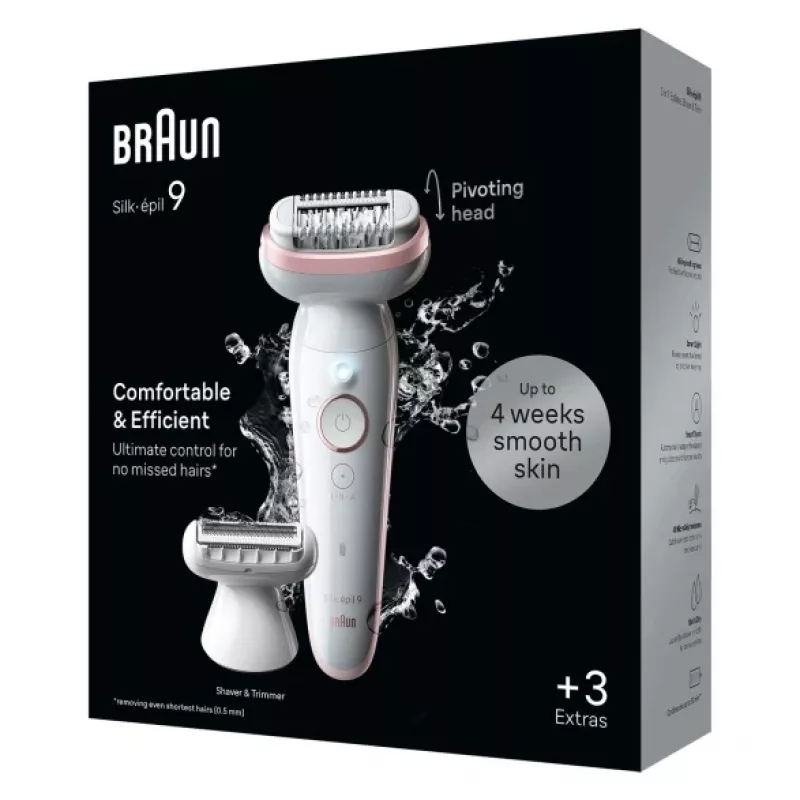 Braun Silk-epil 9 9-030 epilatore, 40 pinzette, bianco