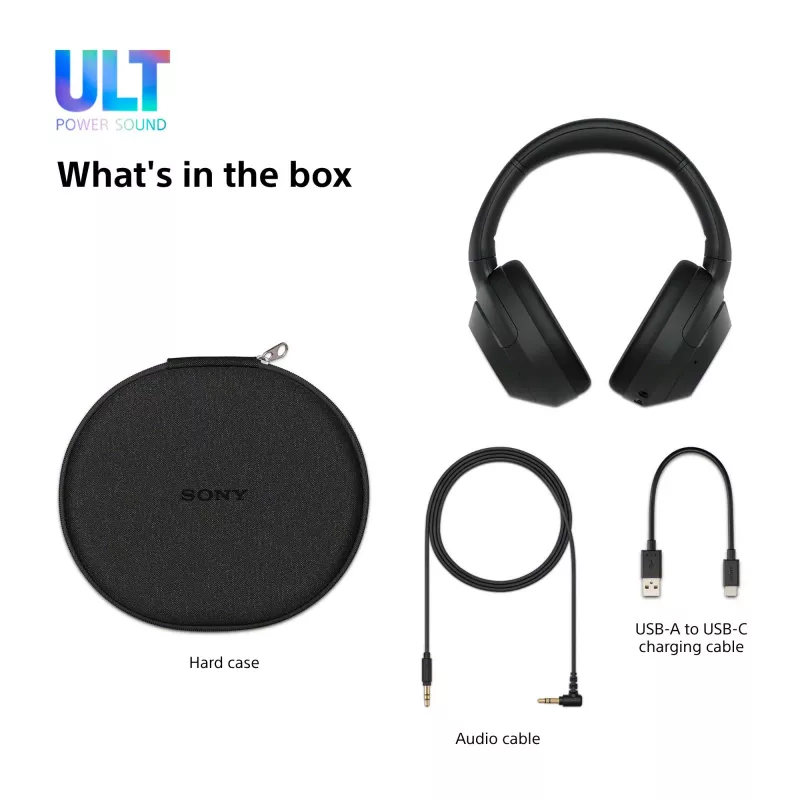Headset Sony ULT WEAR monaurale USB/Bluetooth 5.2, ANC, batteria 30–50 h, 3,5 mm, ricarica USB‑C, 255 g