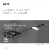 CLUB3D hub USB-C® a doppio HDMI™ 4K60Hz M/F+PD3.0 100 W