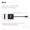 CLUB3D hub USB-C® a doppio HDMI™ 4K60Hz M/F+PD3.0 100 W