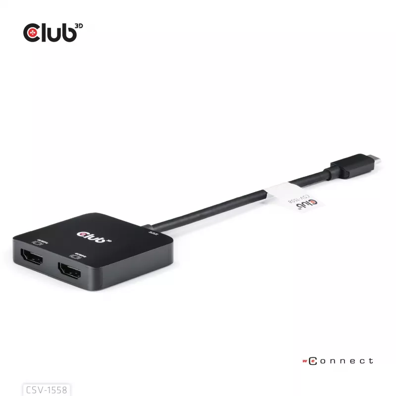 CLUB3D hub USB-C® a doppio HDMI™ 4K60Hz M/F+PD3.0 100 W