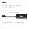 Club3D CSV-1548 hub USB-C, 4x USB-C 10 Gbps, 100W PD, nero