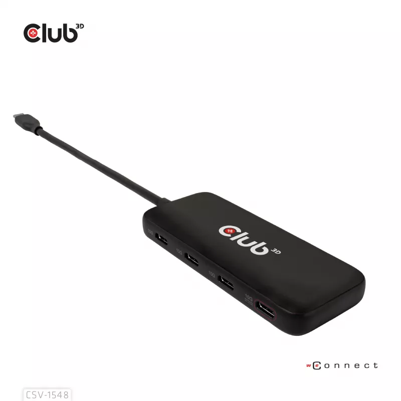 Club3D CSV-1548 hub USB-C, 4x USB-C 10 Gbps, 100W PD, nero