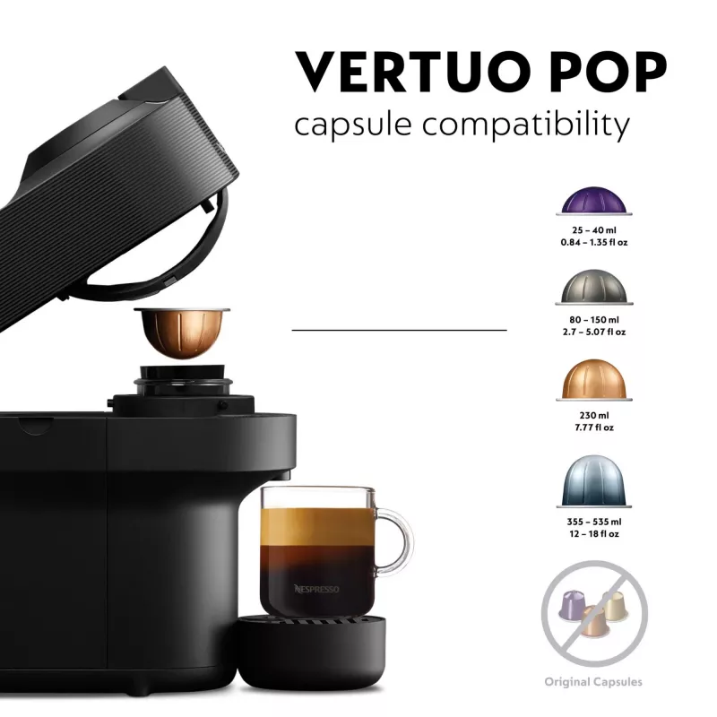 De'Longhi Nespresso Vertuo Pop ENV90.B macchina del caffè, Liquorice Black (nera)