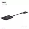 Splitter video Club 3D CSV-1478 USB Type-C (con adattatore USB-A) a doppia DisplayPort 4K60Hz, nero