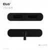 Splitter video Club 3D CSV-1478 USB Type-C (con adattatore USB-A) a doppia DisplayPort 4K60Hz, nero