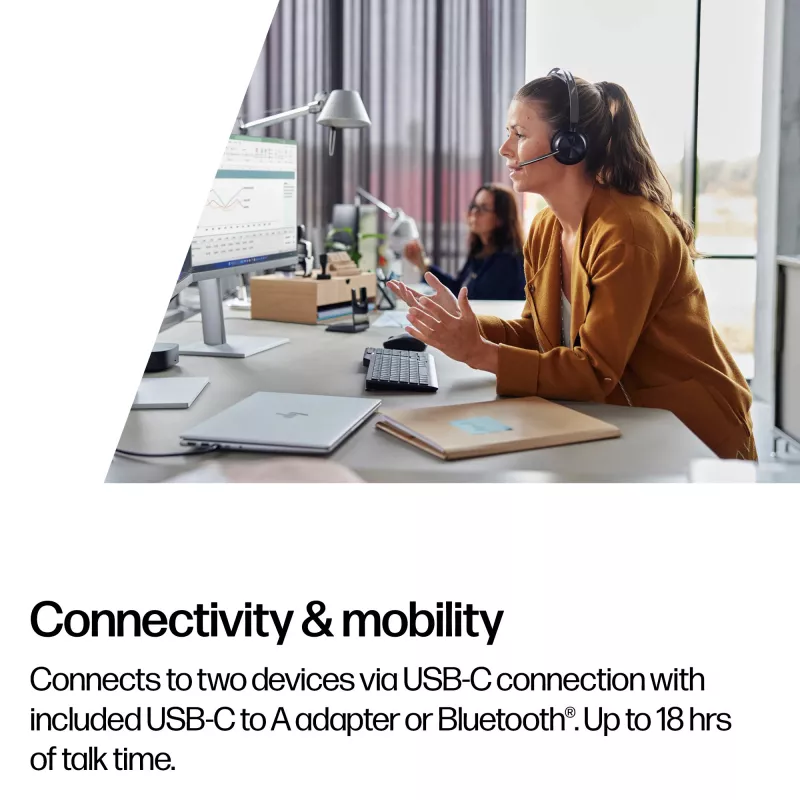 HP Poly Voyager Focus 2 cuffie USB-C-C + adattatore USB-C/A