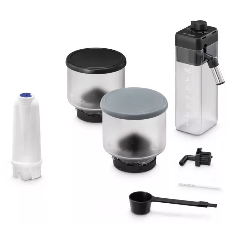 Macchina per espresso De’Longhi Rivelia EXAM440.55.g — completamente automatica, serbatoio acqua 1,4 l, macinacaffè 250 g, 19 bar, display TFT touch