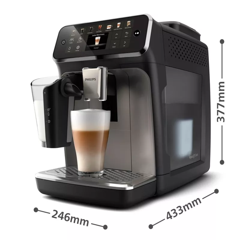 Macchina per espresso Philips EP4449/70 – completamente automatica, serbatoio acqua 1,8 l, contenitore chicchi 275 g, macinacaffè in ceramica, 15 bar