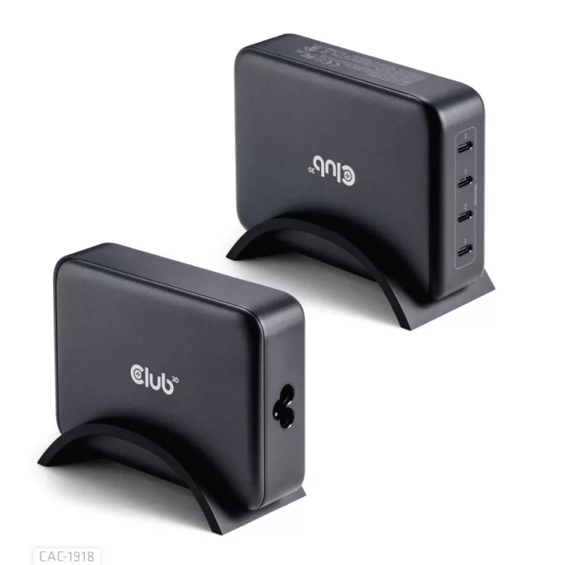 Caricabatterie per dispositivi mobili CLUB3D CAC-1918 universale nero AC 4 porte USB Type-C