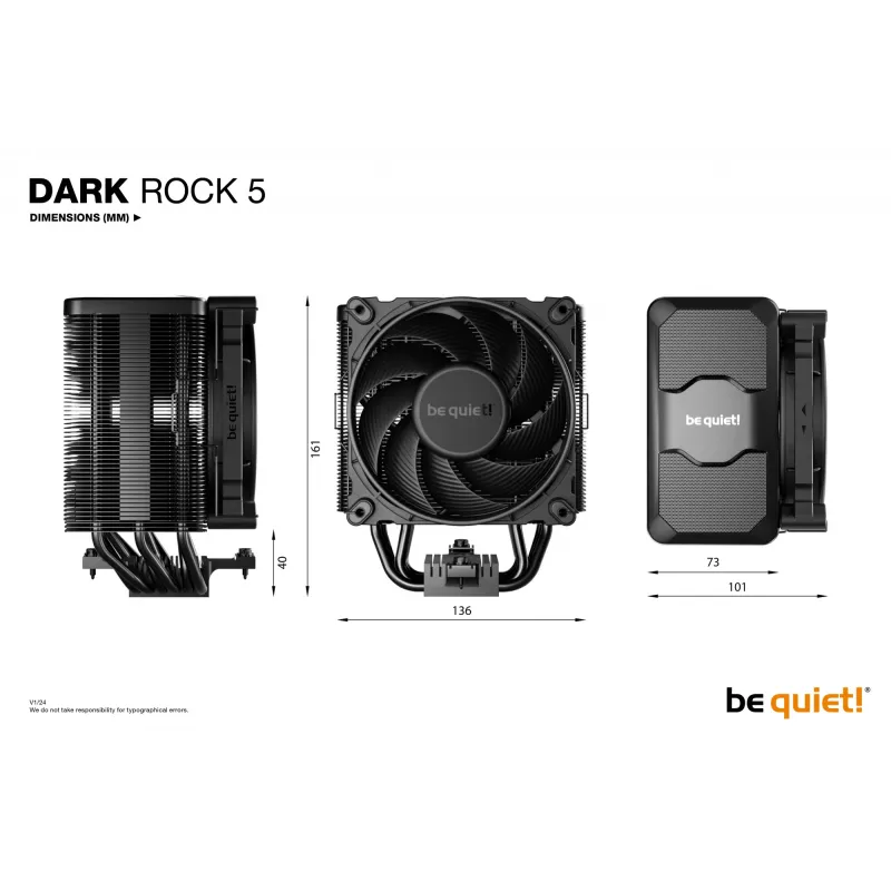 Dissipatore ad aria per processore be quiet! DARK ROCK 5 12 cm nero 1 pz.