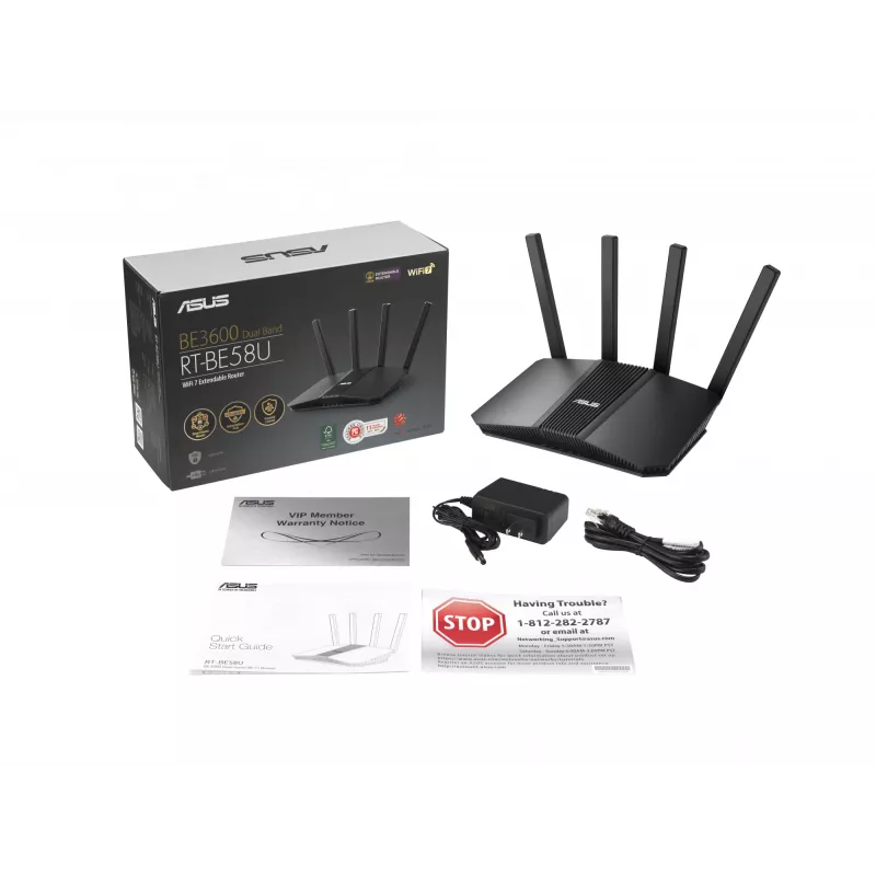 Router WLAN ASUS RT-BE58U V2 2.5 Gigabit Ethernet Dualband (2.4 GHz / 5 GHz) nero